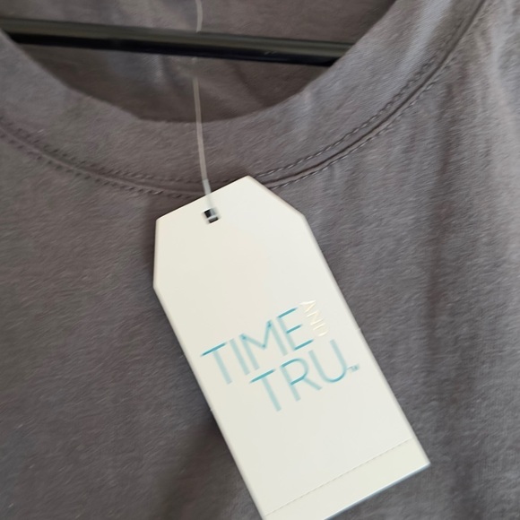 Time and true women’s short sleeve plain ruffle tunic midi gray flows size XS - Picture 9 of 11